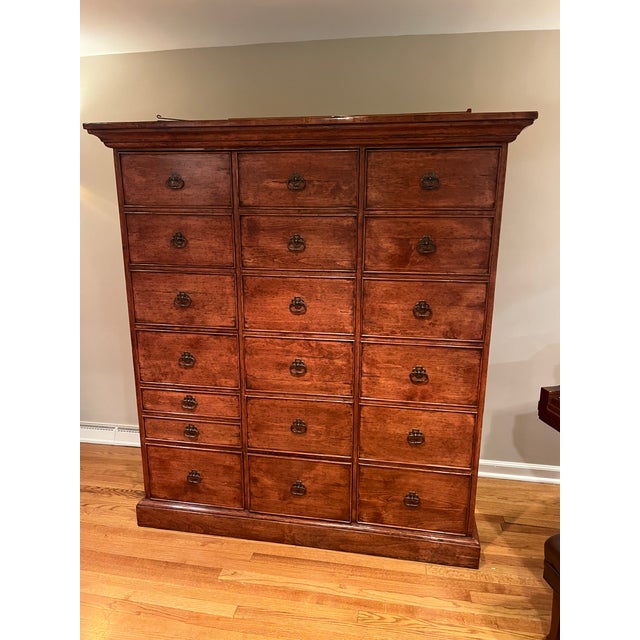 1990s Beautiful Solid Wood Apothecary Style Cabinet /Work Station. For Sale - Image 9 of 12