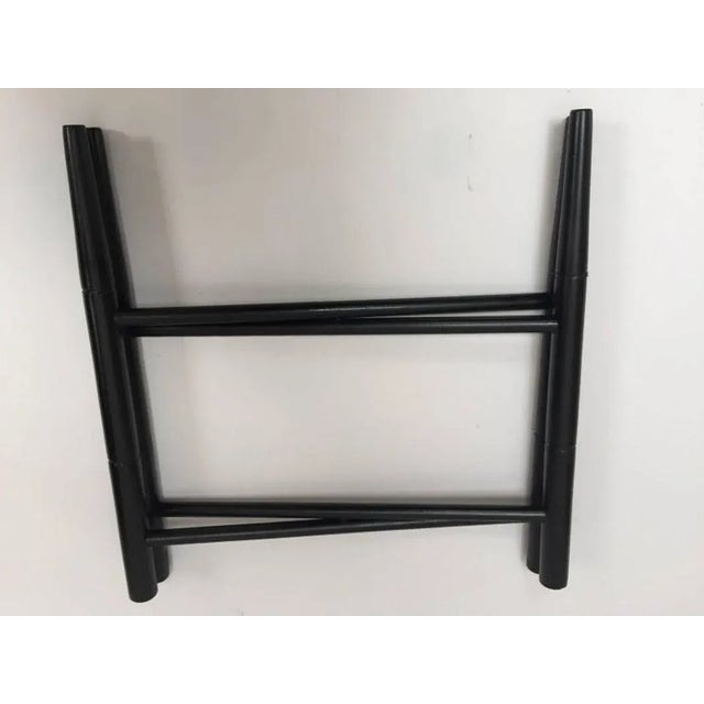 Vintage Folding Black Wooden Tray Table Stand For Sale In Palm Springs - Image 6 of 9