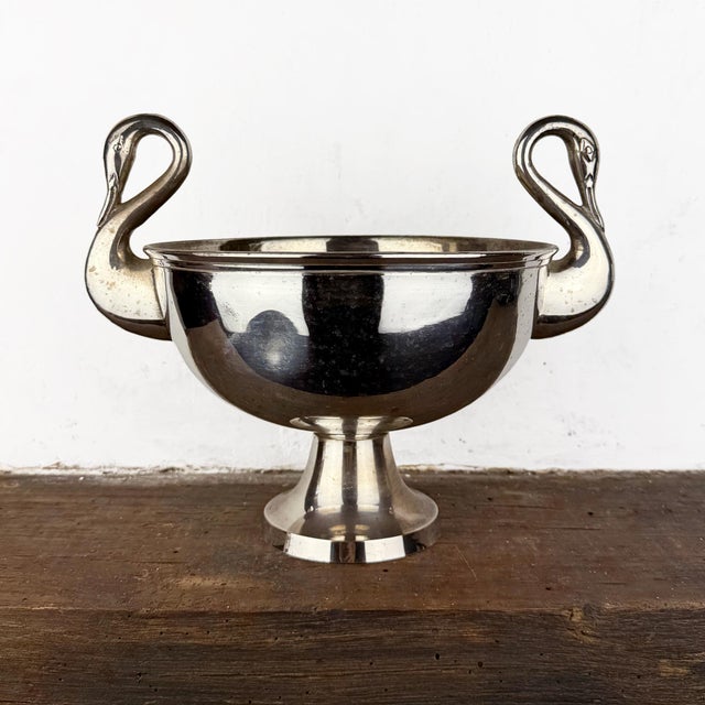 Art Deco Silver-Plated Swan Centerpiece with Swan Handles, 1920s For Sale - Image 13 of 13