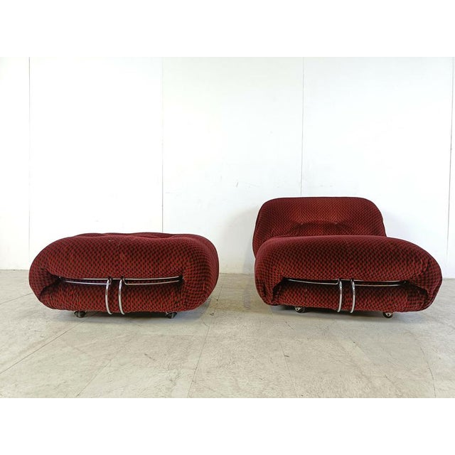 Set of Soriana Lounge Chair and Ottoman by Afra & Tobia Scarpa for Cassina, 1970s For Sale - Image 9 of 11