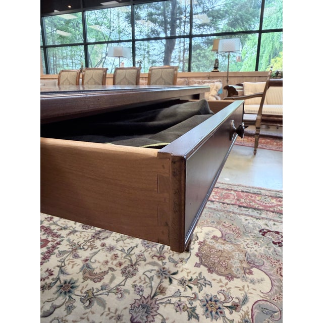 Wood Vintage Ethan Allen Goodwin Louis XVI Style Extendable Dining Table Set For Sale - Image 7 of 12