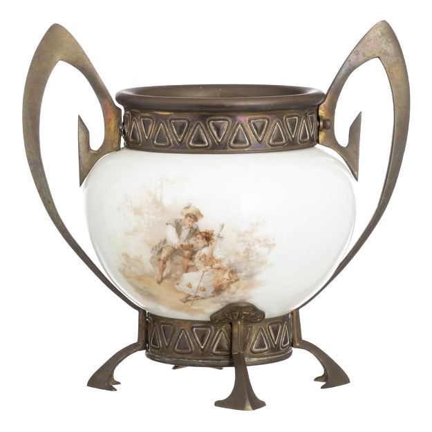 Art Nouveau Glass and Crystal Centerpiece For Sale