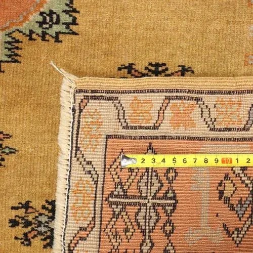Beige Antique Handmade Melas Rug in Cotton and Wool, Turkey For Sale - Image 8 of 9