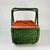 1980s Vintage Boho Chic Arts & Crafts Trompe L’Oeil Watermelon Wicker Picnic Basket. For Sale - Image 9 of 18