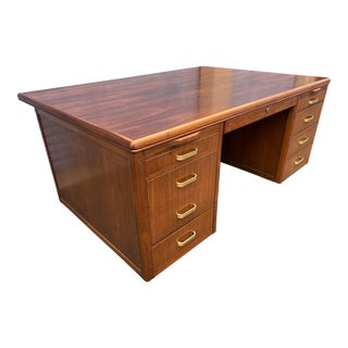 Mid 20th Century Art Deco Style Walnut Executive Desk For Sale