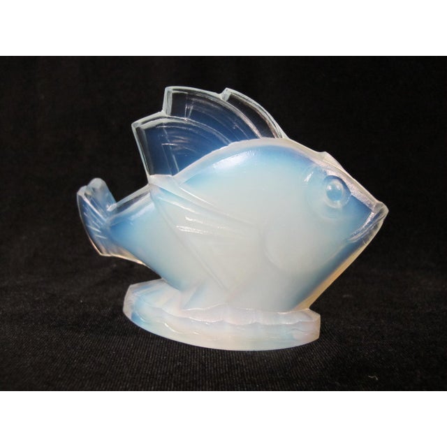 Sabino France Fish Poisson Chabot Opalescent Blue Art Glass Figurine Sculpture For Sale - Image 10 of 11