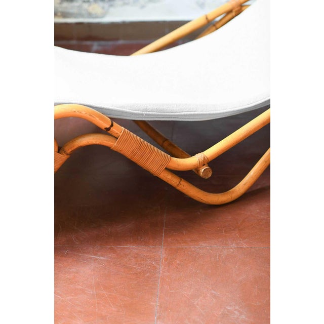 1960s Reclining Chaise Longue in Rush and Original Fabric from BBB Bonacina, 1889 For Sale - Image 5 of 10