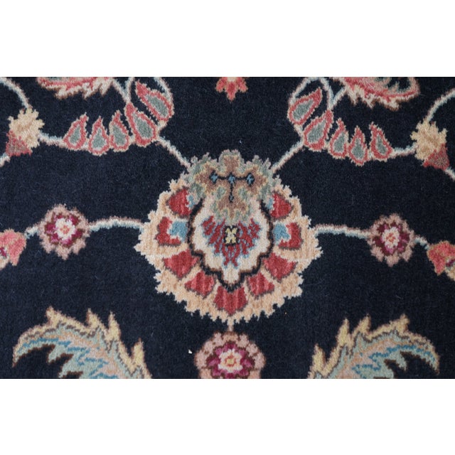 Black Karastan Ashara 100% Wool Agra Black Acanthus Palmette 549 Area Rug Carpet 6 X 9 For Sale - Image 8 of 14