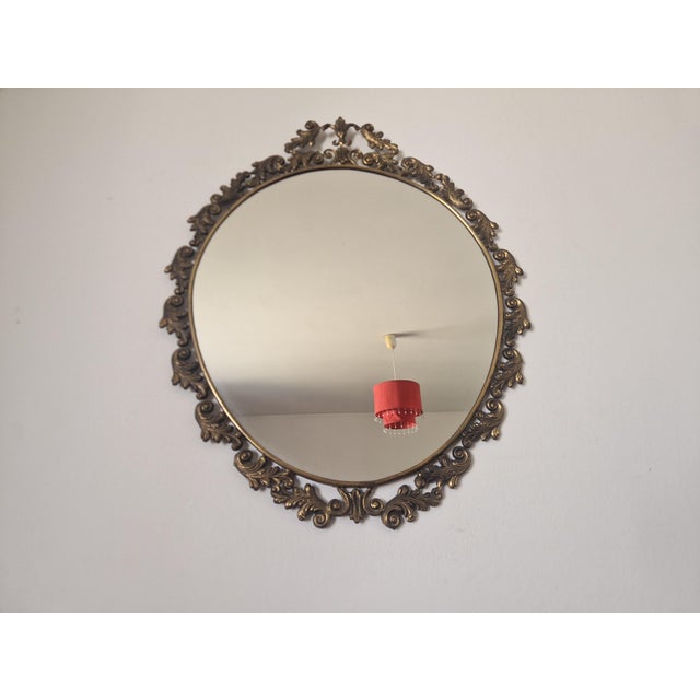 Baroque Oval Bronze Wall Mirror, 1960s For Sale - Image 17 of 17