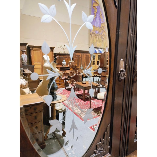 Late 1800s Victorian Etched Glass Hutch For Sale In New Orleans - Image 6 of 16