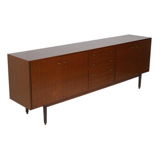 Wooden Sideboard with Brass Knobs, 1960s For Sale