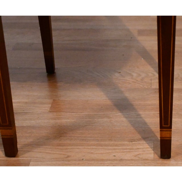 1940s Pair Biggs Virginia English Sheraton Mahogany Side Tables / End Tables For Sale - Image 16 of 18