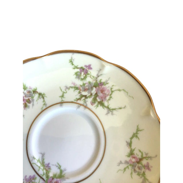 Traditional Early 20th Century Vintage Theodore Haviland Limoges France Rosalinde Porcelain Saucer Plates - Set of 4 For Sale - Image 3 of 7