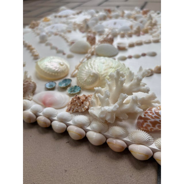 Ivory Ivory Shell Panel 19x20”, Coastal Luxury Wall Art Panel For Sale - Image 8 of 10
