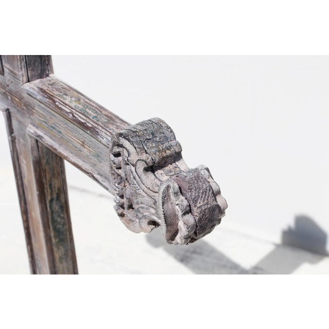 18th Century Portuguese White Baroque Wooden Cross For Sale - Image 11 of 13
