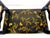 Vintage Chinoiserie Black Lacquer Accent Bench With Gilt Hand-Painted Motifs For Sale In Little Rock - Image 6 of 15