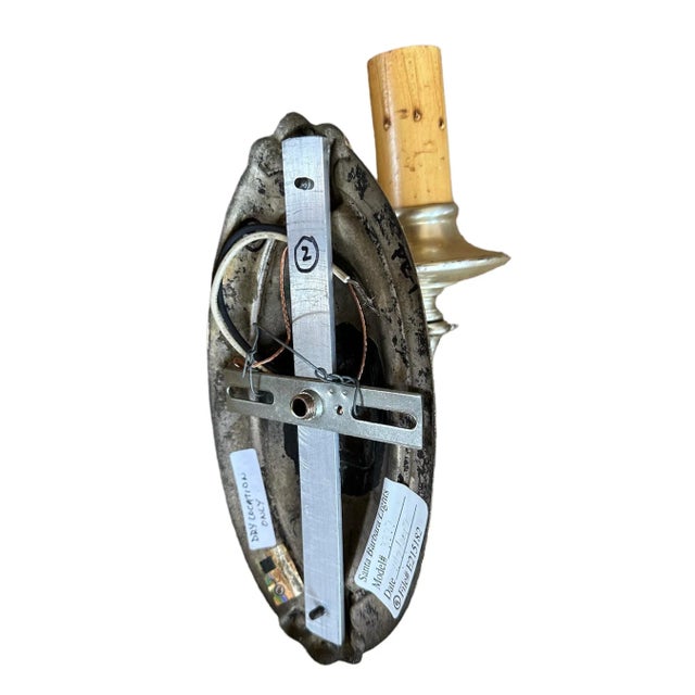 Metal Pair Brass With Original Silver Plate Finish Wall Scones Circa 1930 For Sale - Image 7 of 8