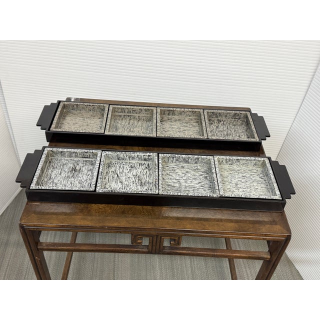 Contemporary Lacquer Tray's With Removable Plates, Pair For Sale - Image 3 of 12