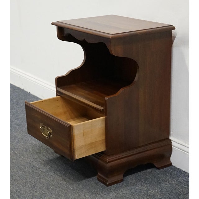 Cresent Furniture Solid Cherry Traditional Style 20" Open Cabinet Nightstand For Sale In Kansas City - Image 6 of 12