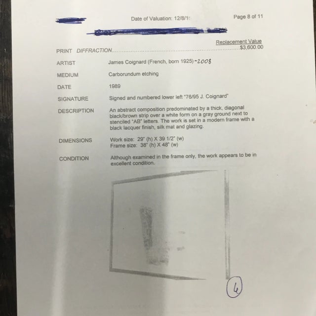 Oversized Vintage Framed Carborundum Etching by James Coignard For Sale - Image 9 of 11