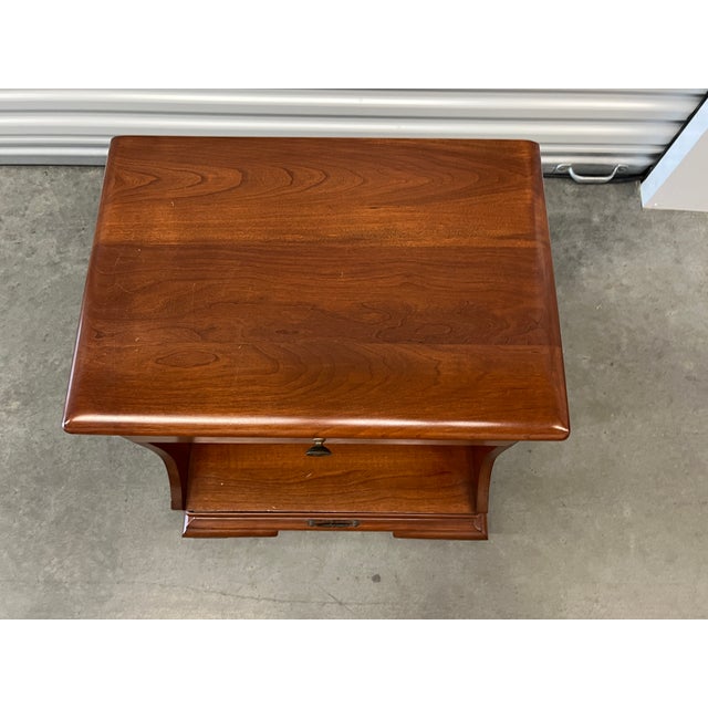 Solid Cherry Bedroom Side Table 1950s For Sale - Image 11 of 11