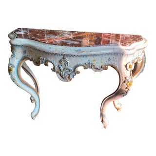 19th C. Venetian Painted White and Blue Console For Sale