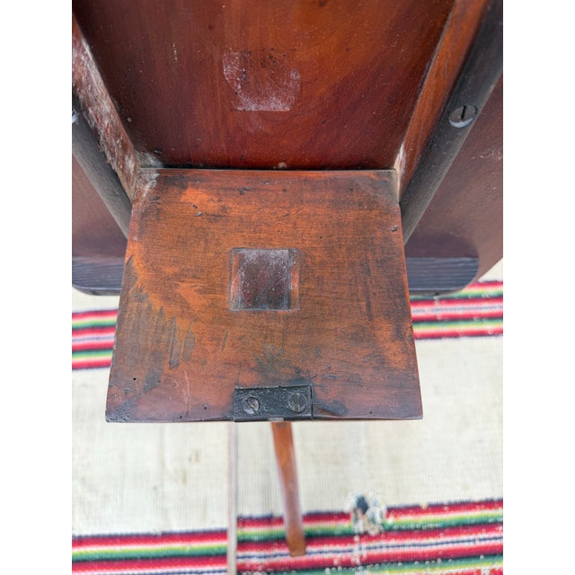 A Antique English Victorian Mahogany Tilt Top Candle Stand, Circa 1850's For Sale - Image 11 of 12