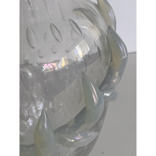 Italian Murano Glass Vase with Air Bubbles and Glass Garland, 1990s For Sale - Image 13 of 18