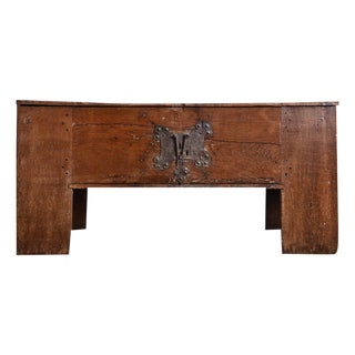 German 16th Century Oak Coffer For Sale
