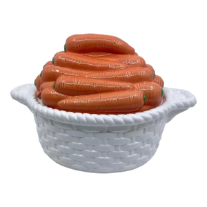 1970s Vintage Carrot and Basketweave Tureen