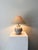 A rare late 20th century italian ceramic lamp in monochrome tones. This vintage table lamp has a smooth black and white...
