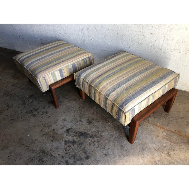 Vintage Mid Century Modern Danish Style Bench Ottoman Foot Stools A Pair Chairish