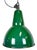 Industrial Green Enamel Factory Lamp with Cast Iron Top, 1960s For Sale