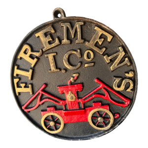Vintage Virginia Metal Crafters "Firemen's Insurance Co" Cast Iron Sign Plaque