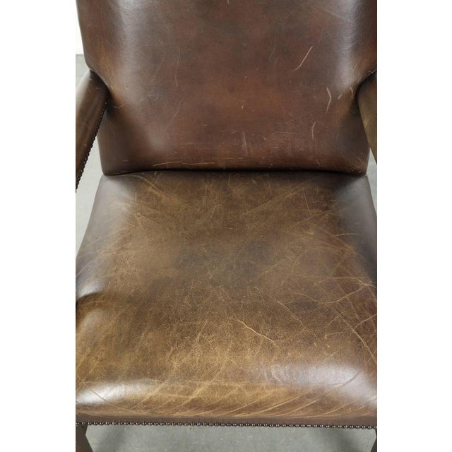 English Wood and Cowhide Leather Gainsborough Chair For Sale - Image 6 of 13