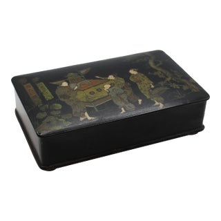 Circa 1870 Japanese Meiji Era Lacquer & Papier Mache Box For Sale