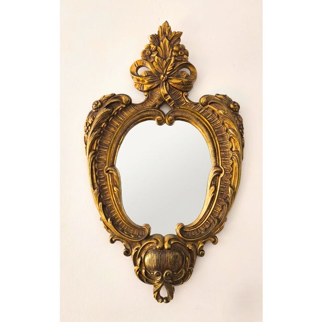 Early 20th Century French Louis XVI-style Bronze Cornucopia Mirror For Sale - Image 9 of 12