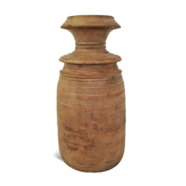 Rustic Rustic India Vintage Wood Pot For Sale - Image 3 of 7