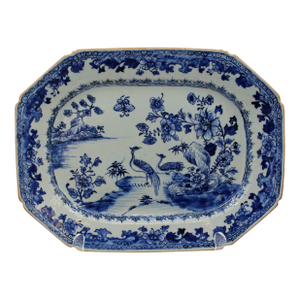 Early-Mid 19th Century Chinese Export Porcelain Blue & White Octagonal Platter