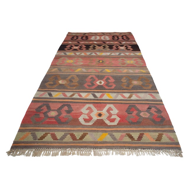 Vintage Anatolian Kars Kilim Area Rug - 5′2″ × 11′ For Sale - Image 4 of 17