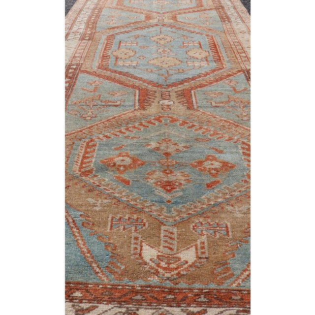 Hand-Knotted Antique Persian Karajeh Runner With Sub-Geometric Tribal Medallions 3'2 X 10'8 For Sale In Atlanta - Image 6 of 13