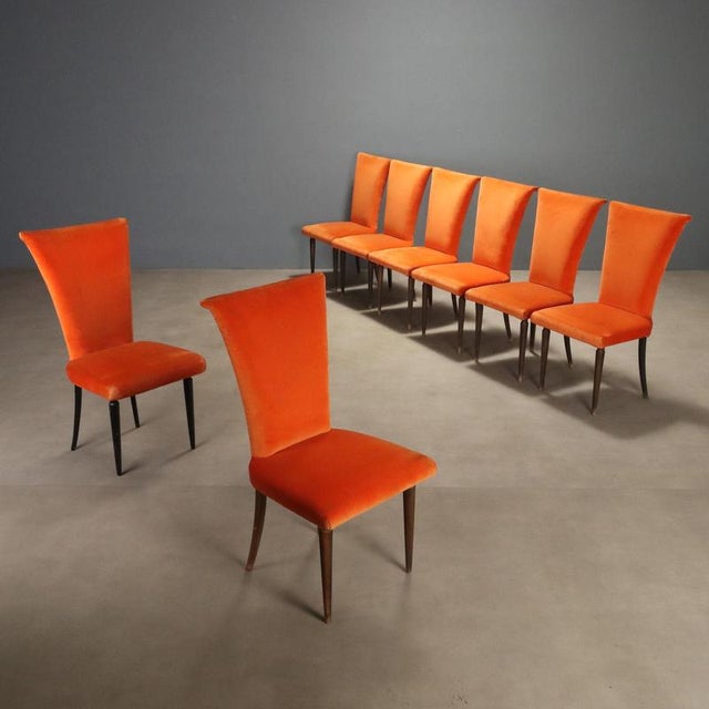 Orange Dining Chairs, 1980s, Set of 8 For Sale - Image 10 of 10