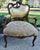 Pair Vtg. French Louis XV Style Carved Walnut Armchairs Gold Damask Chairs For Sale In Philadelphia - Image 6 of 18