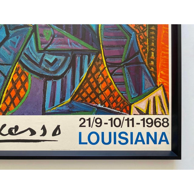 Pablo Picasso Vintage 1968 Mid Century Danish Modern Lithograph Print Framed Cubist Exhibition Poster " Femme Assise Dans Un Fauteuil " 1941 For Sale - Image 17 of 18