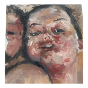 Vintage Oil Portrait of Two Women
