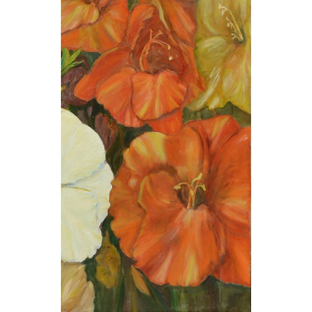 Gladiolas in Bloom - 1970's Floral Still Life by B Isbill For Sale In Monterey, CA - Image 6 of 7