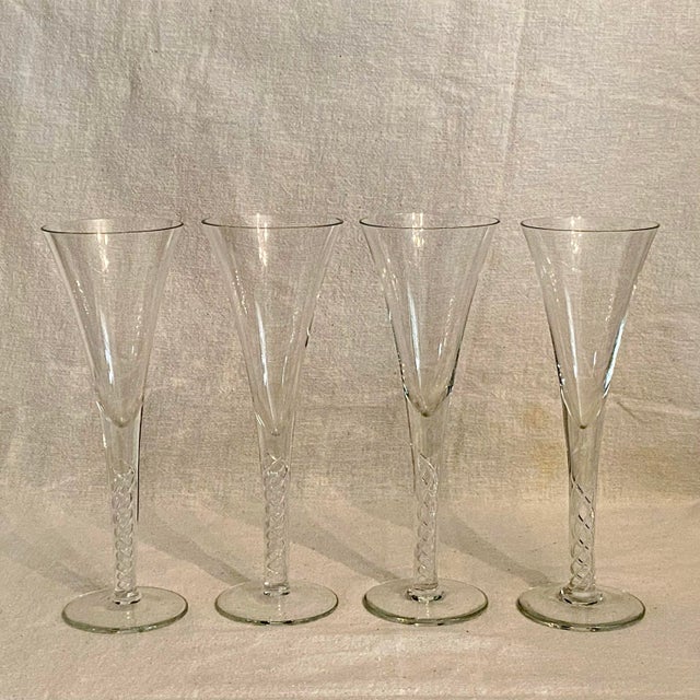 Colony Vintage Air Twist Stem Wine/Champagne Glasses by Colony - Set of 4 For Sale - Image 4 of 8