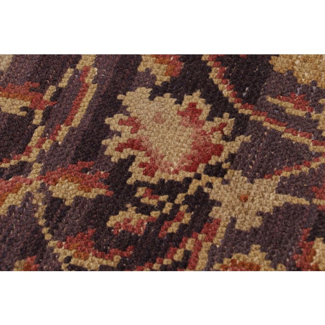 Antique Axminster Rug, Hand-Knotted Wool, Floral Design, Beige Orange and Blue For Sale In New York - Image 6 of 7