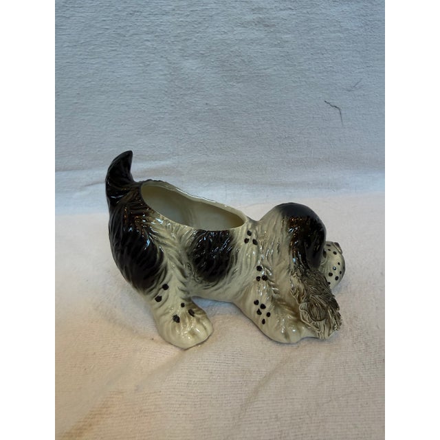 1940s Porcelain Freckled Cute Dog Planter For Sale - Image 9 of 12
