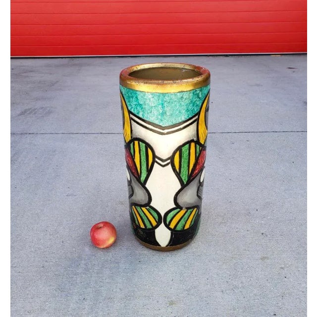Abstract Picasso Inspired Ceramic Umbrella Stand For Sale - Image 3 of 5